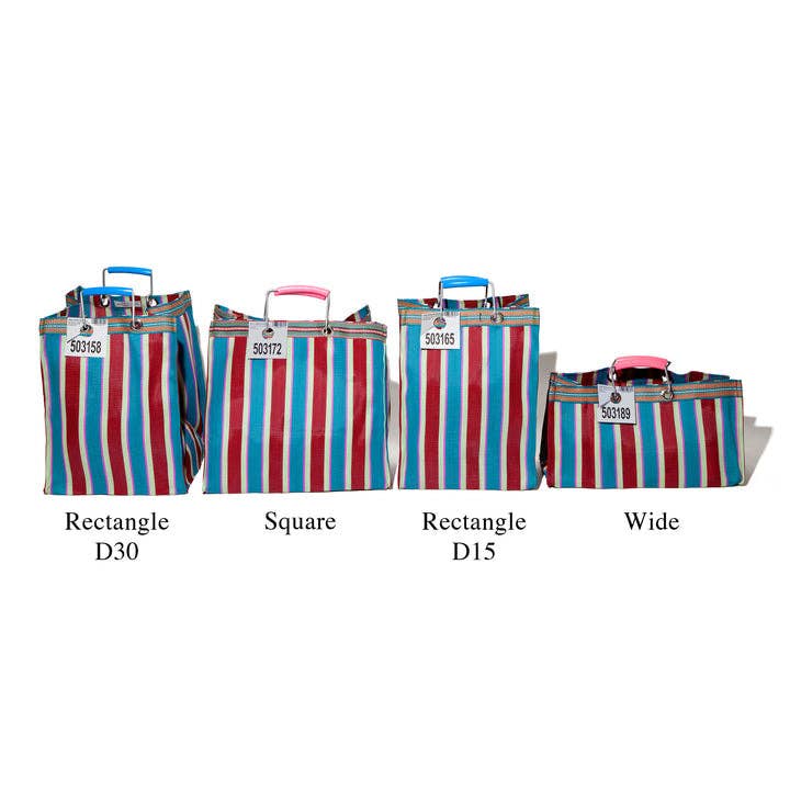 Puebco - Wholesale Grocery/Shopping Bag - RECYCLED PLASTIC STRIPE BAG - Square6