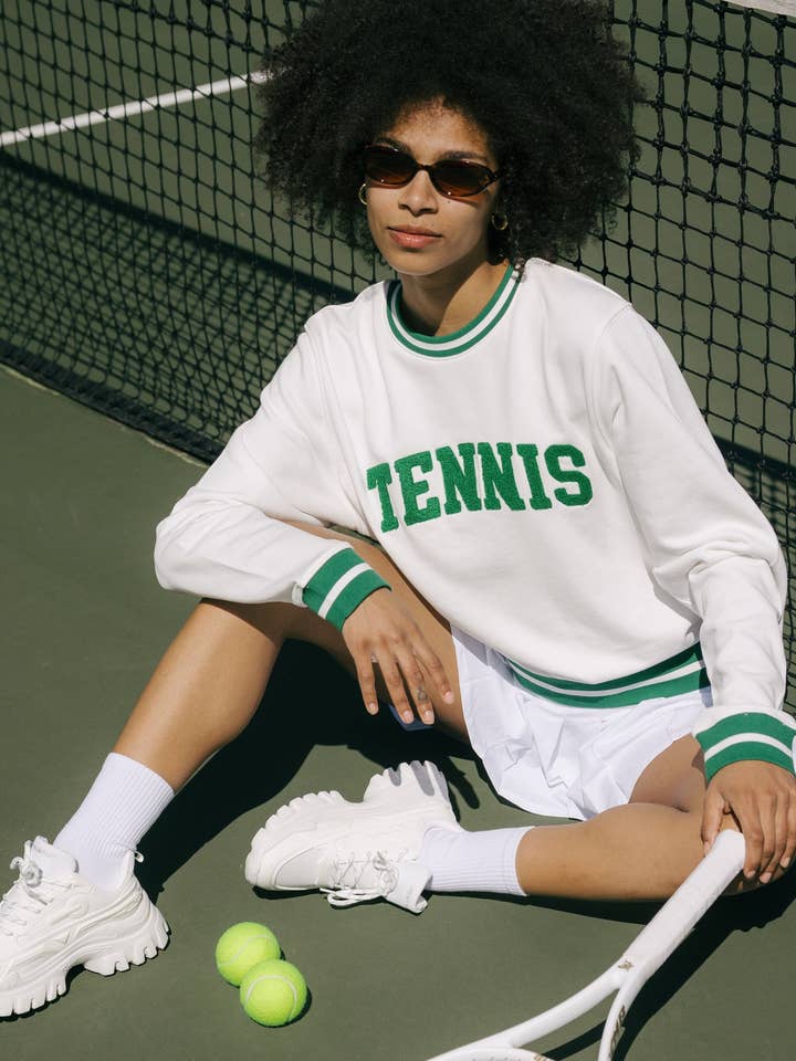 Elle Sweatshirt - Collegiate Tennis for wholesale by Ellsworth+Ivey
