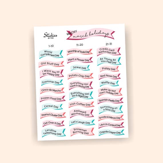 Vacances farfelées de mars pour la vente par Stickies by C&S