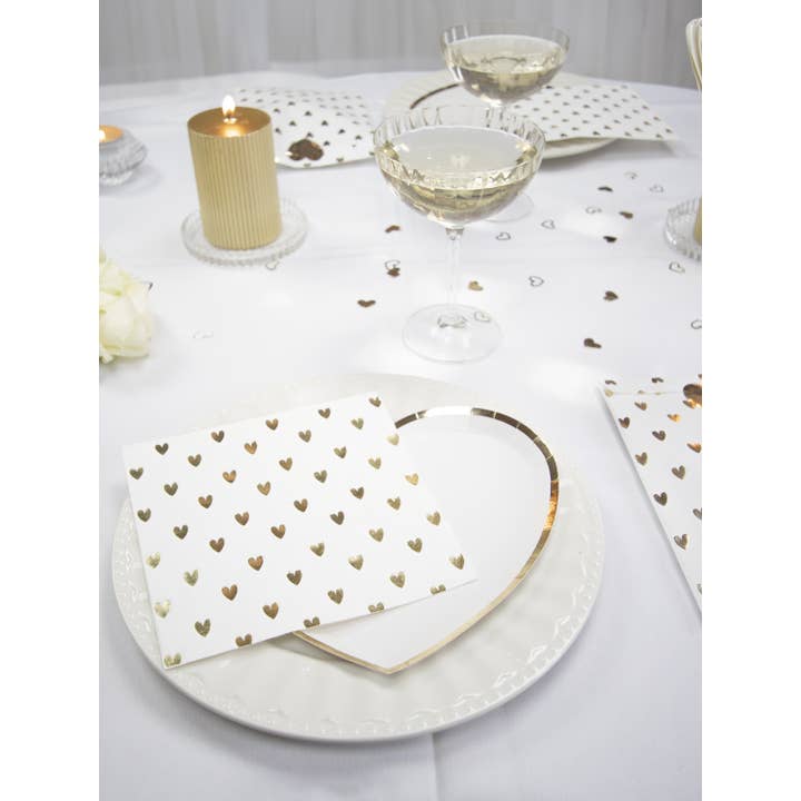 Tim&Puce Factory - Wholesale Disposable Napkin - GOLDEN HEART NAPKINS X 164