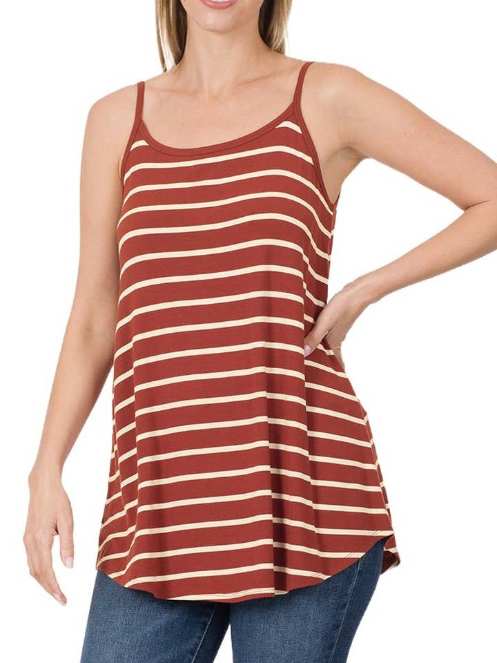 Stribet For og Tilbage Vendbar Cami Top for engroshandel hos Vanilla Monkey