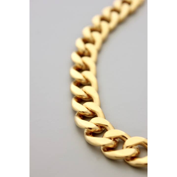 David Aubrey Jewelry - Wholesale Link & Chain Necklace - DOR316 18k matte gold large curb chain2