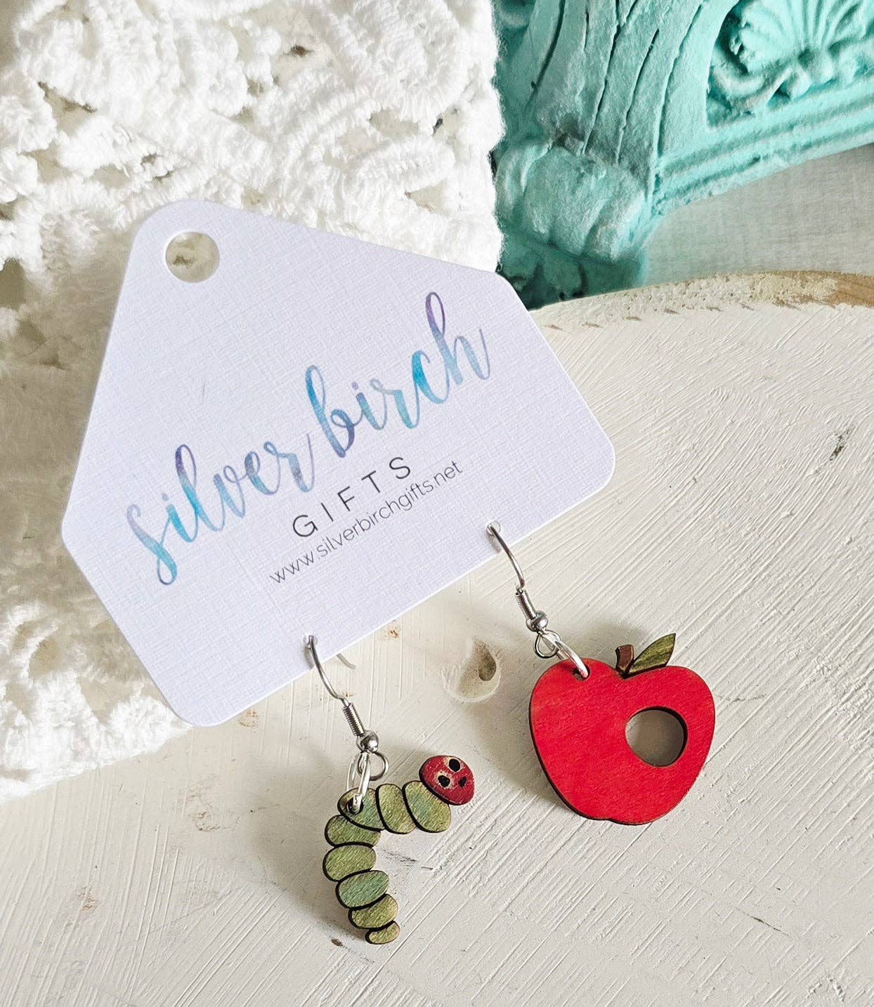Silver Birch Designs Jewelry - Wholesale Dangle Earrings - The Very Hungry Caterpillar Drop Earrings