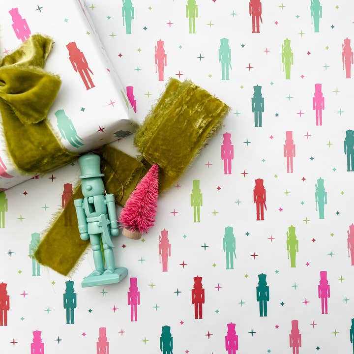Trim & Twine - Wholesale Wrapping Paper Roll - Colorful Nutcracker Christmas Wrapping Paper Roll0