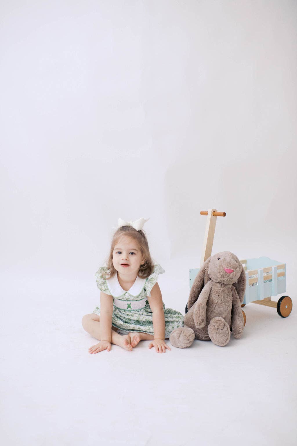 Little Colette - Vendita all'ingrosso Vestito - Bambini - Abito Pasquale per Bambina Noah in Cotone Toile Verde2