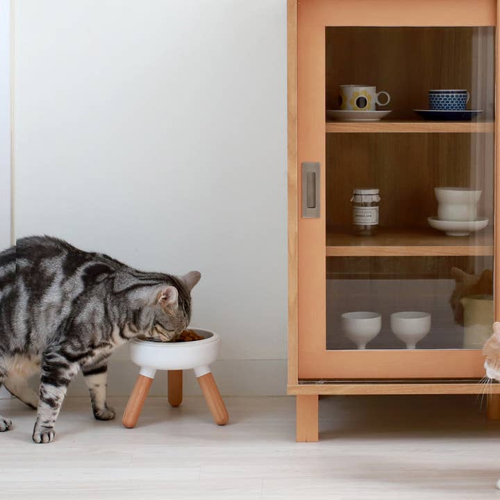 Pets So Good - Wholesale Pet Bowl - Cat/Dog - Oreo Elevated Pet Table Wood . Beech . Tall2