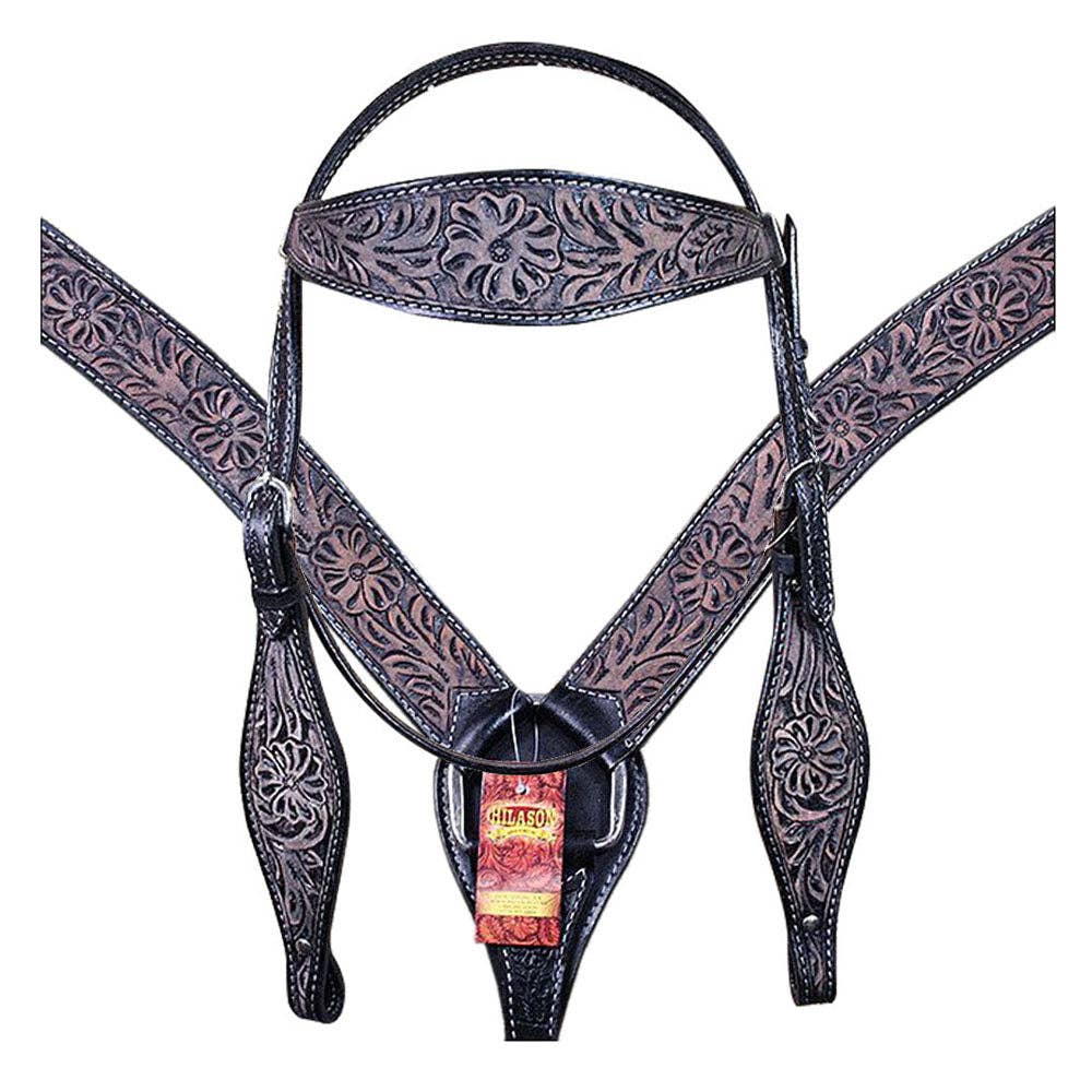 HILASON - Wholesale Horseback Riding Gear - HILASON Western Horse Headstall Breast Collar Set Tack Genuine American Leather | For Horses Headstalls221