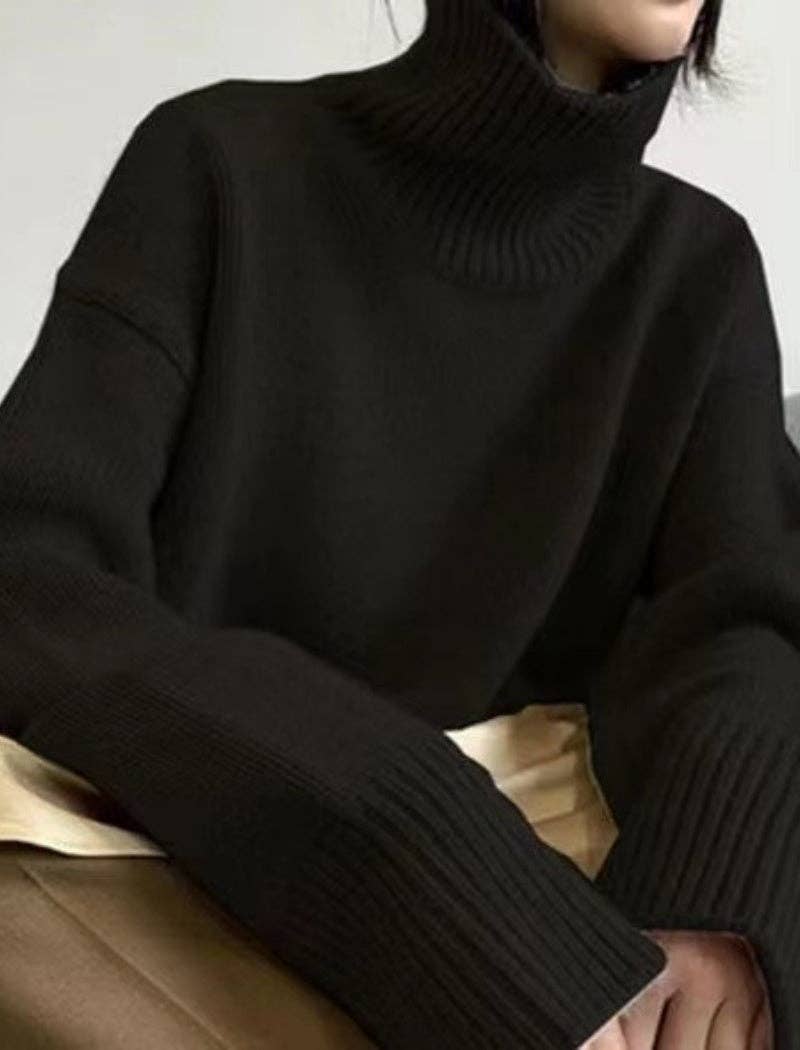 Masyal - Wholesale Knit Sweater - Women's - Cozy Turtleneck Pullover Sweater9