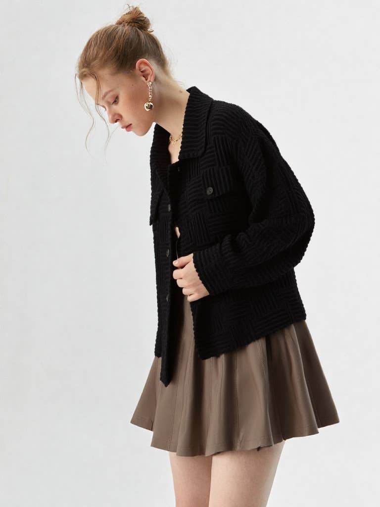 VERY J - Wholesale Shirt Jacket/Shacket - Women's - NJ90131-Embossed Soft Casual Shacket Jacket7