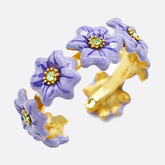 Bague Ajustable Bleue Sahi Enchanting Garden pour la vente par SAHI LONDON LTD