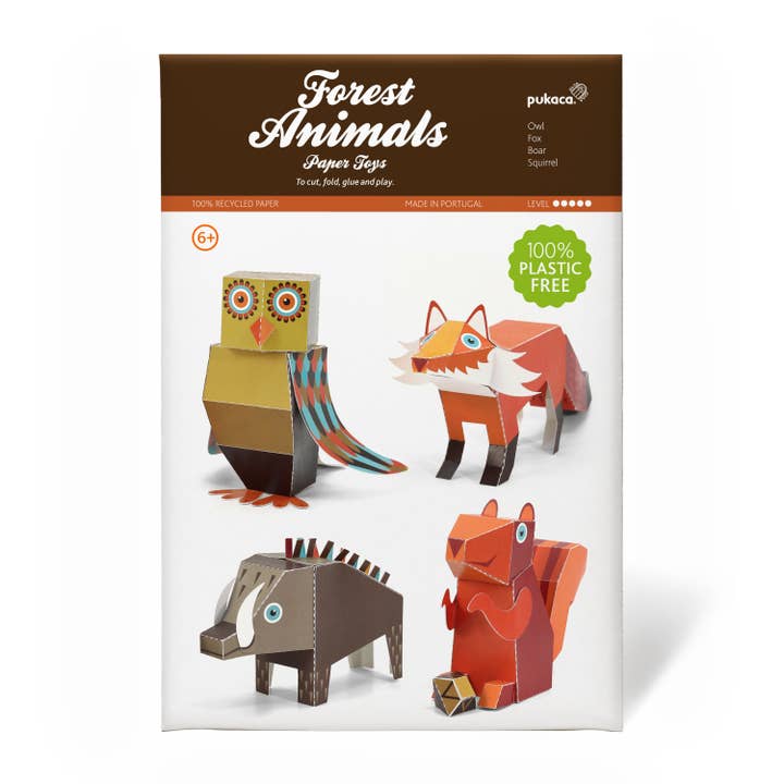 pukaca - Wholesale Toy Set - Kids - Forest Animals Paper Toys