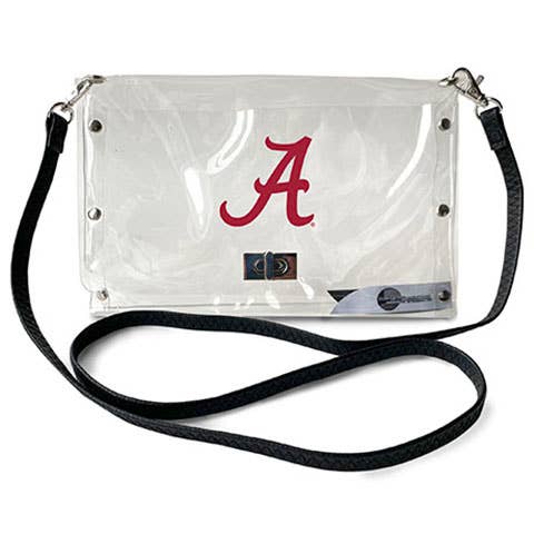 NCAA Alabama Crimson Tide Clear Envelope Purse for wholesale by Little Earth Productions