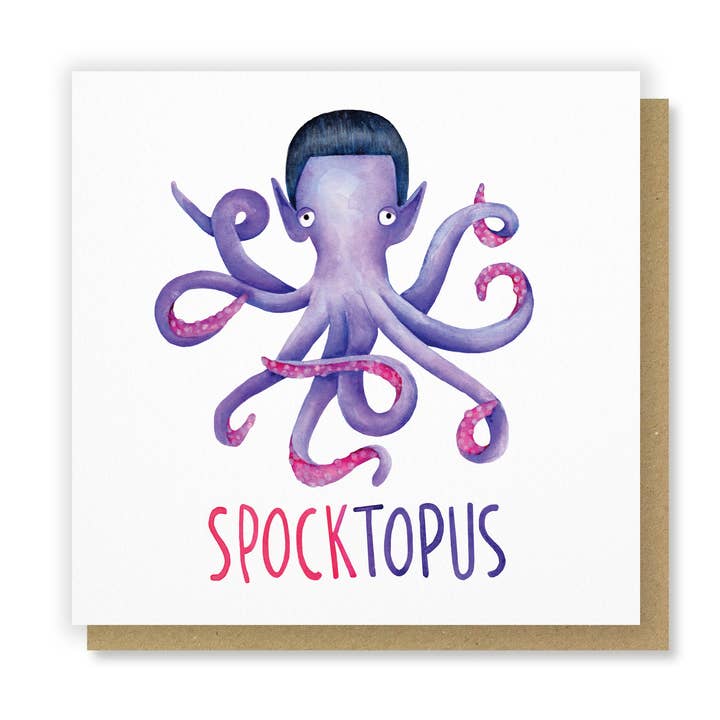 Tarjeta de felicitación divertida con diseño de pulpo de Spocktopus para venta al por mayor de Citrus Bunn