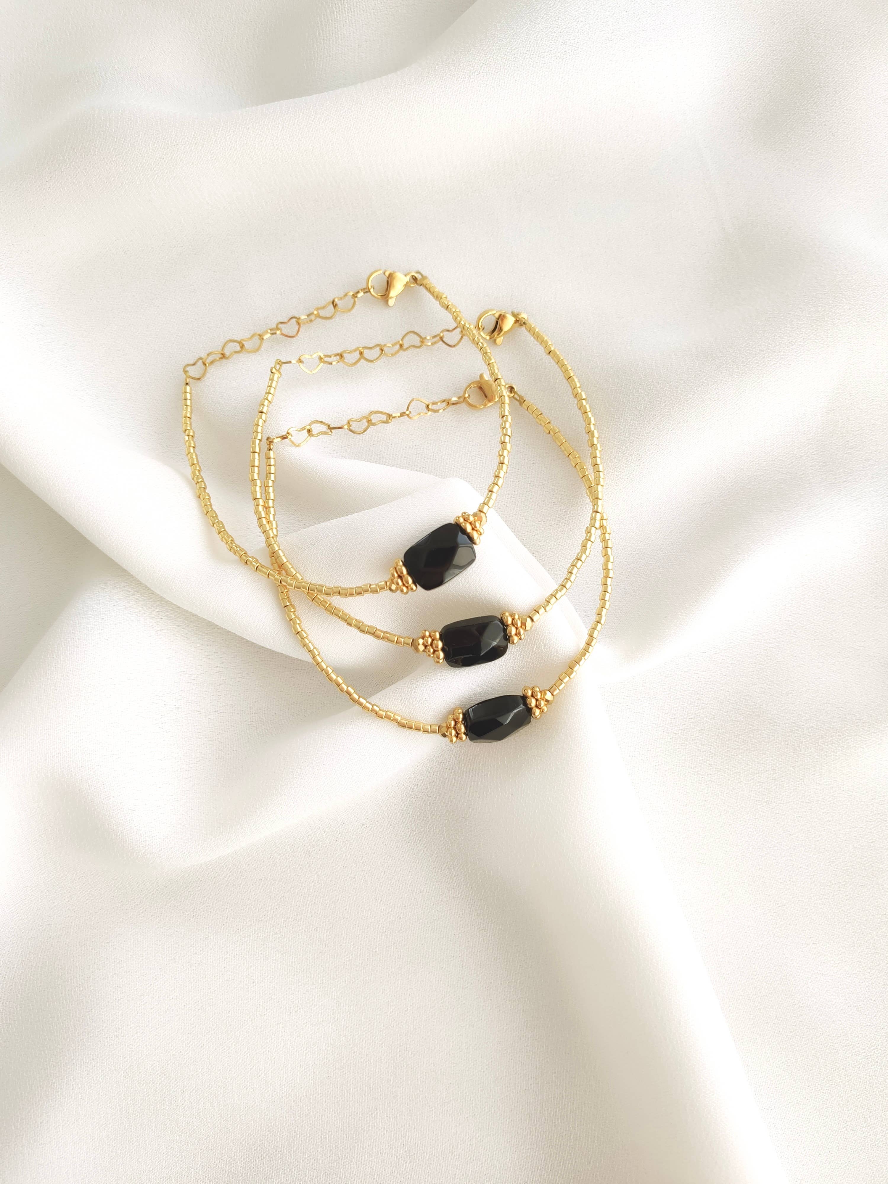 L'Atelier d'Artémis - Venta al por mayor Pulsera de cuentas - Pulsera OLYMPE con cuentas Miyuki chapadas en oro y piedras naturales0