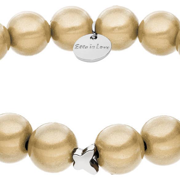 Ella in Love pärlarmband i färgen champagne med silverfärgade fjärilar för wholesale av Ella in Love