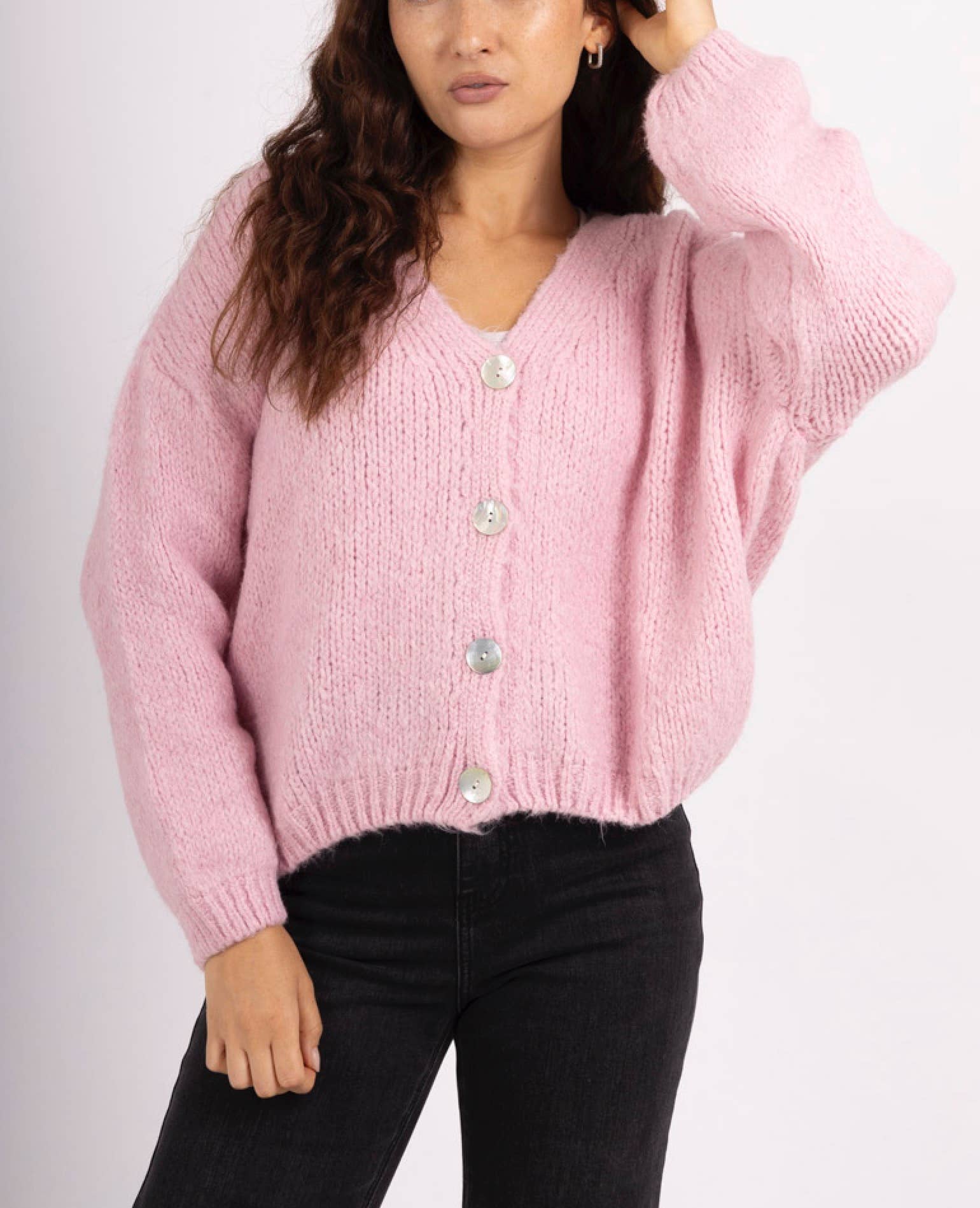 Happy look - Vendita all'ingrosso Cardigan - Donna - Cardigan in misto lana con maniche a sbuffo 13