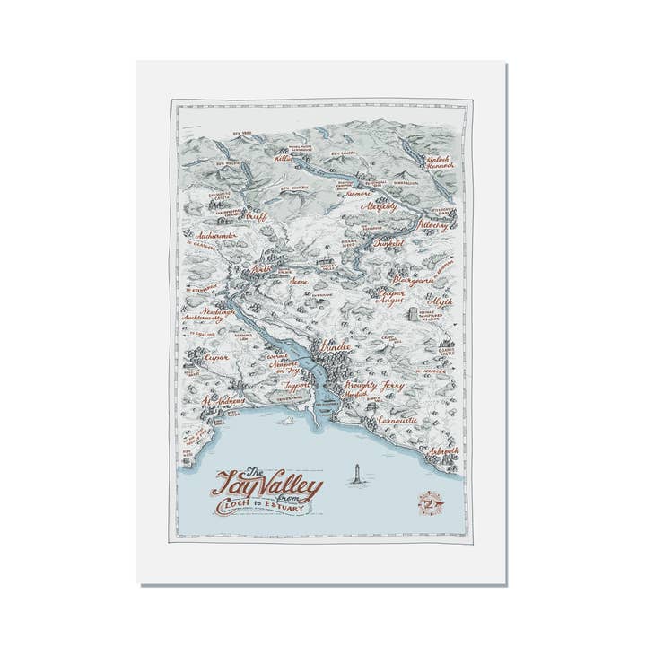 Tay Valley Map Print | Scotland for wholesale by Rho Rho