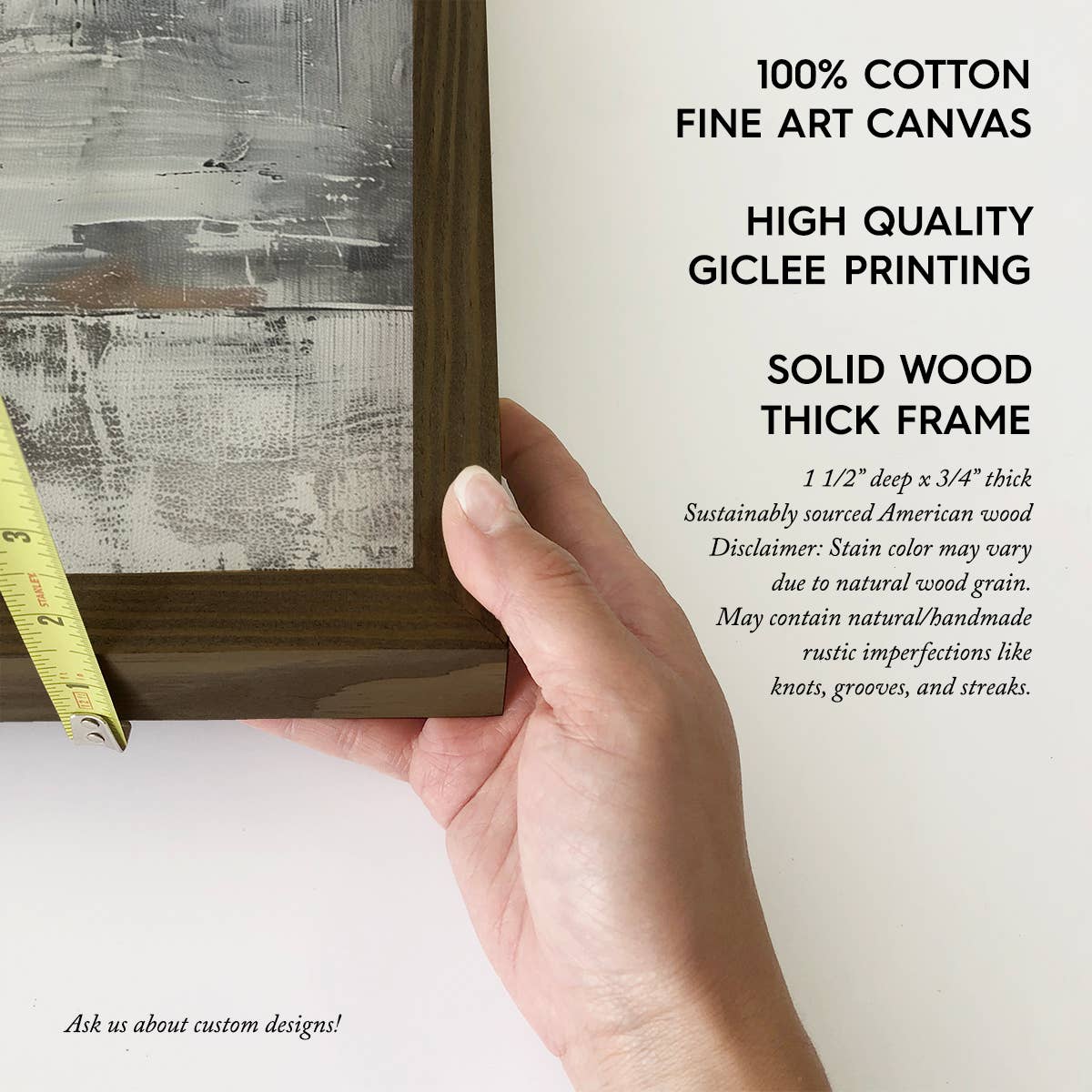 Hangout Home - Wholesale Art Print - Abstract Monochromatic Black - Abstract Canvas Art - Framed3