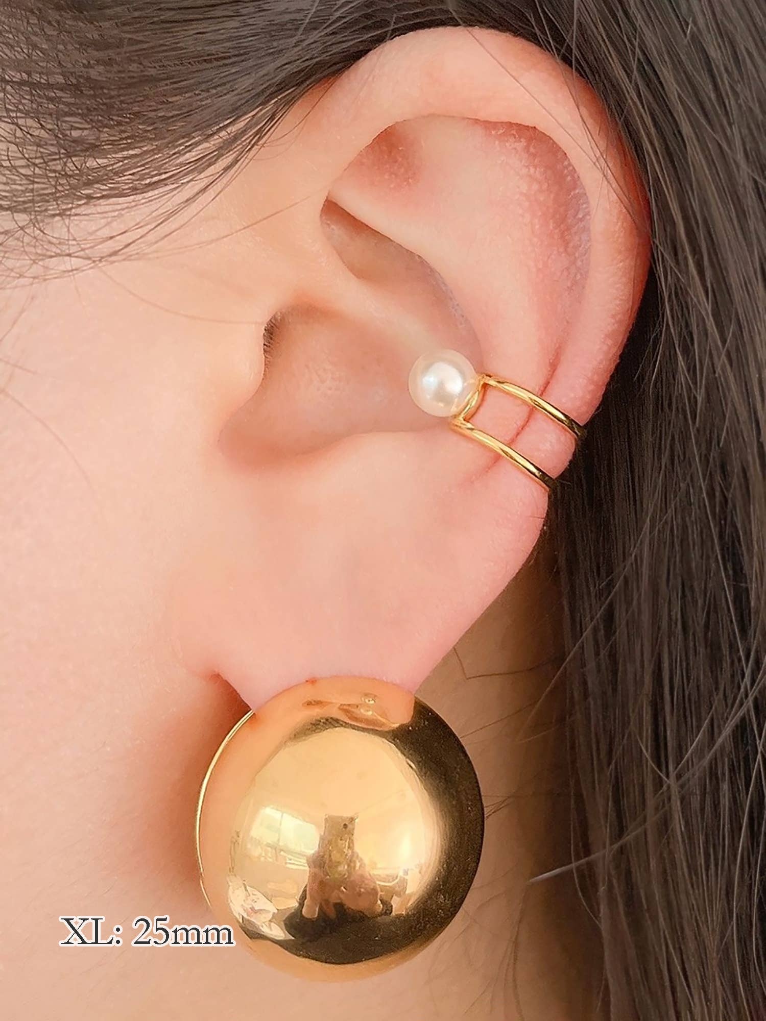 MOND HAUS - Wholesale Huggie Earrings - Anita Earrings | Puff Sphere Ball Snap Closure Huggie Hoop15
