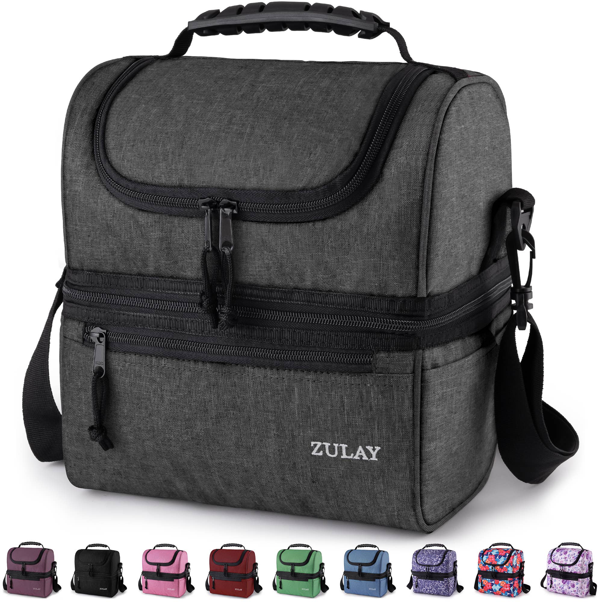 Zulay Kitchen - Wholesale Lunch Bag/Box - 2-Compartment Insulated Lunch Bag – Cooler for Men & Women17