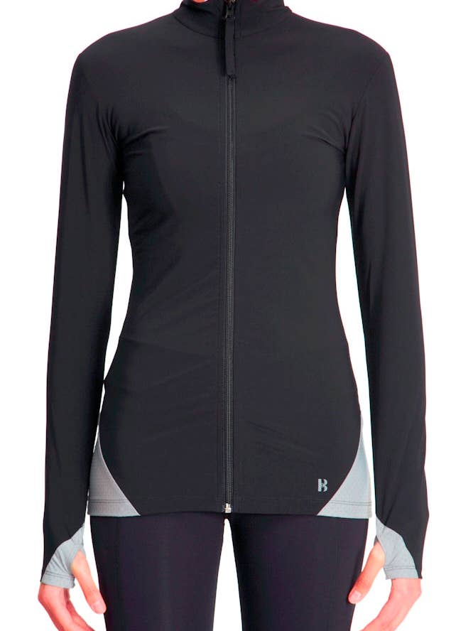 Giacca Moda Compressiva Riflettente - Nero w Riflettente per la vendita all'ingrosso da parte di Boom Boom Athletica