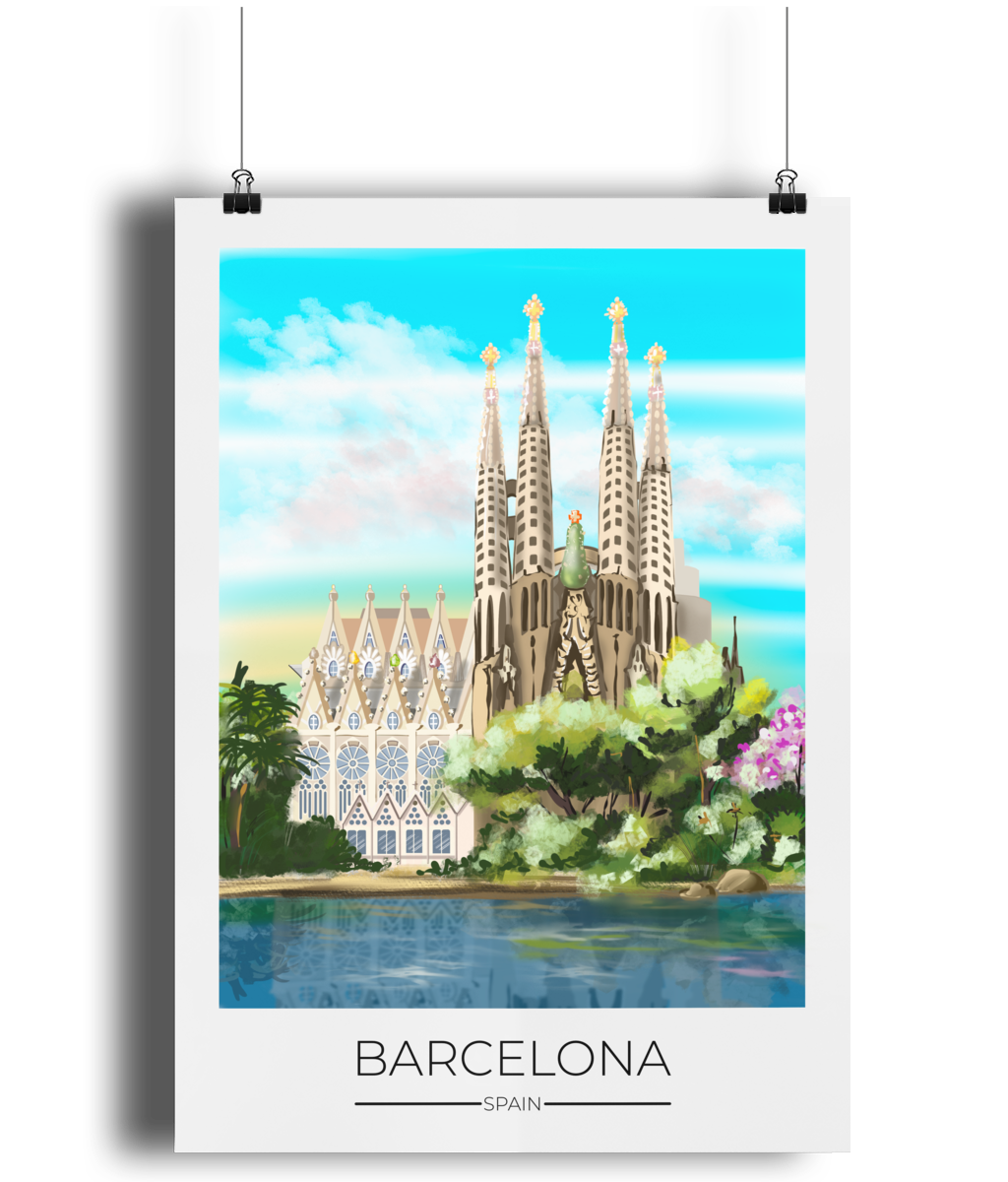 Dreamers who Travel - Wholesale Poster - Barcelona Travel Poster Print1