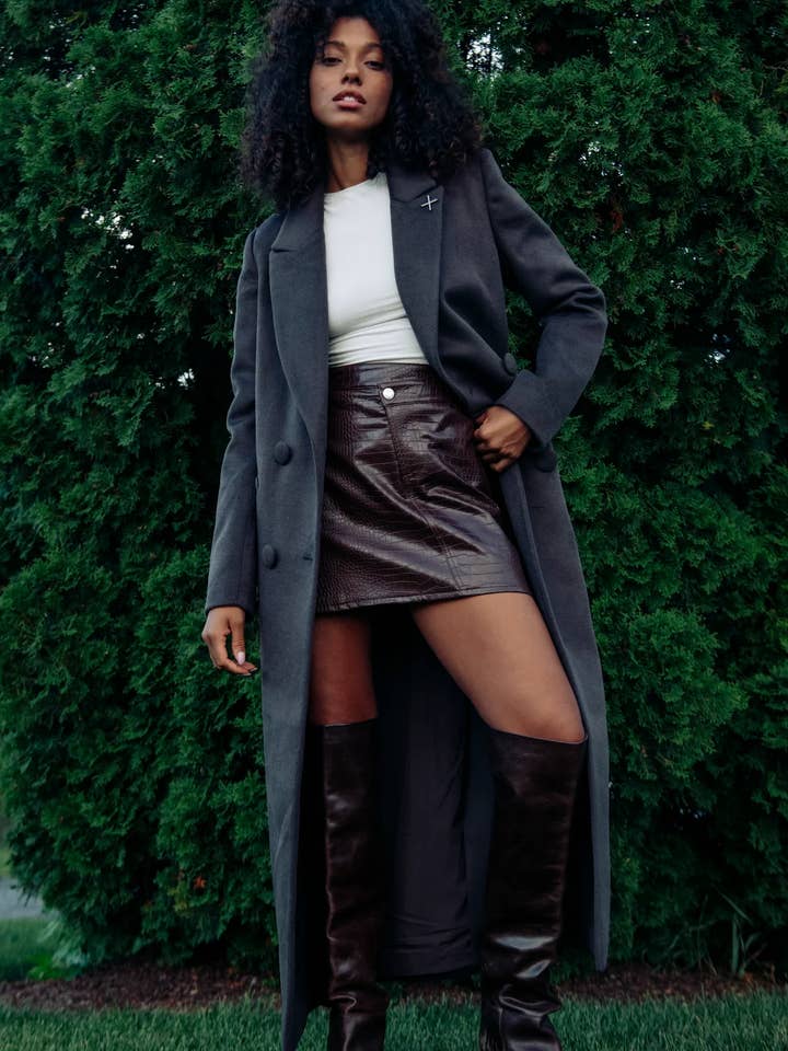 Brown DONNIE SKIRT for wholesale on Faire