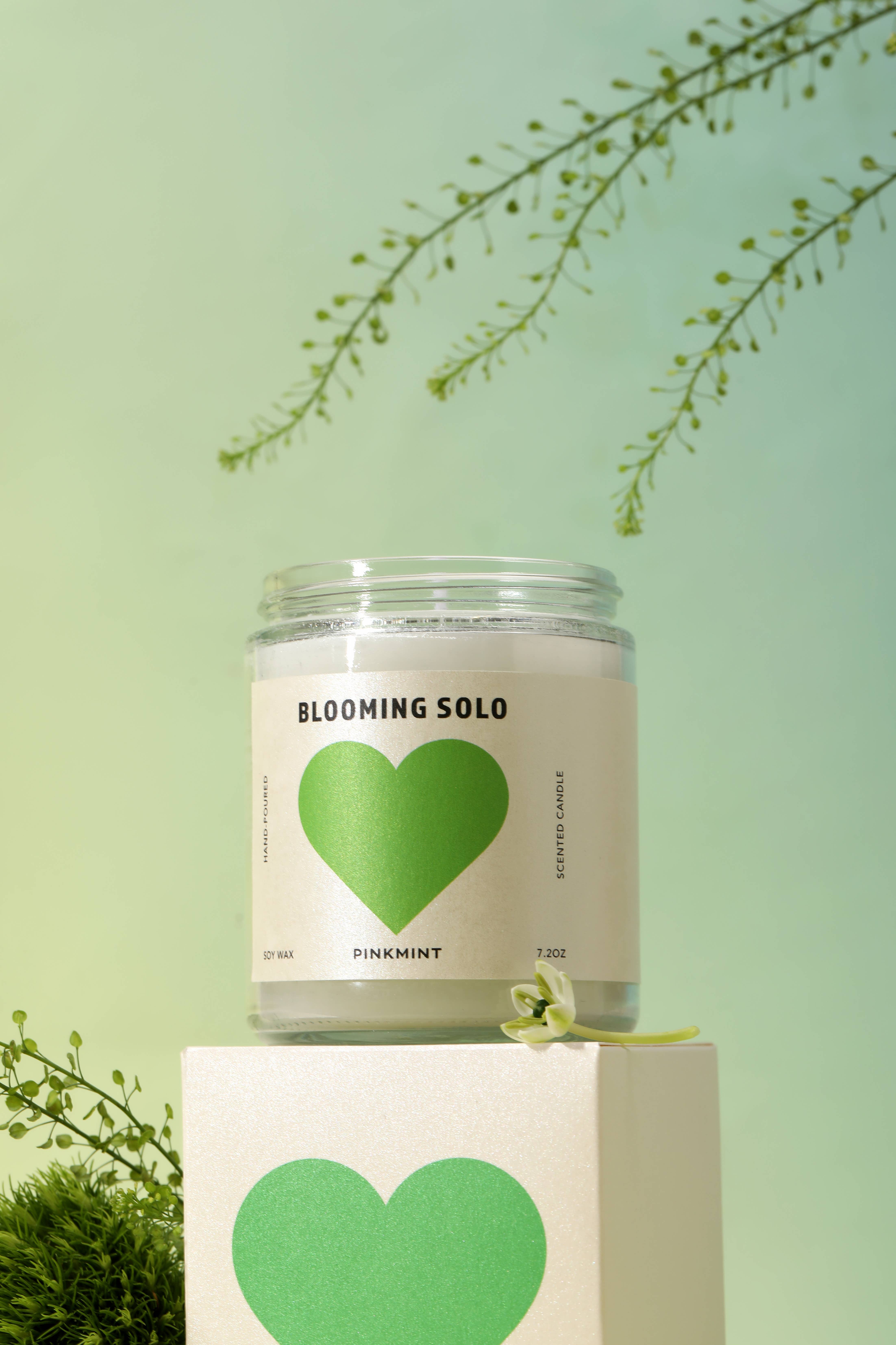Pinkmint Candle - Wholesale Jar/filled candle - Blooming Solo Soy Candle