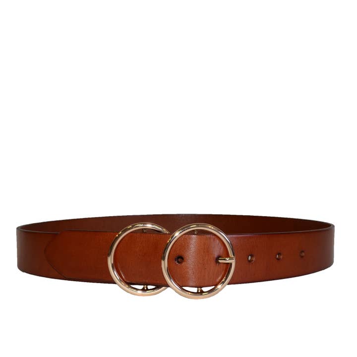 The Fitting Belt Company - Wholesale Belt – Women's - TOWNSVILLE - Womens Tan Double Ring Leather Belt