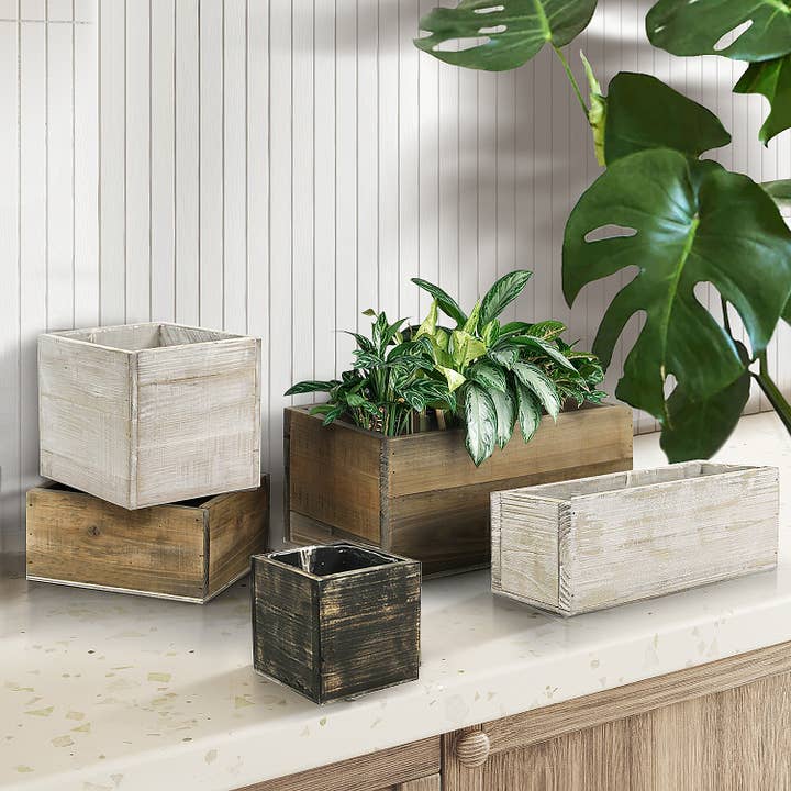 Galore Home - Wholesale Planter Box - Reclaimed Wood  Planters / Box 13.5" & 20" Rectangle2