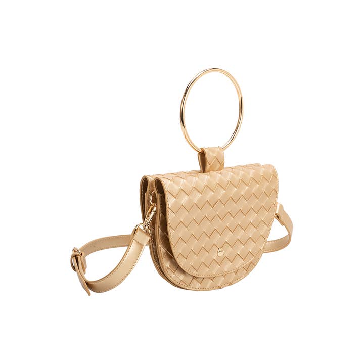 Melie Bianco - Wholesale Top Handle Bag - Women's - Felix Gold Recycled Vegan Top Handle Bag