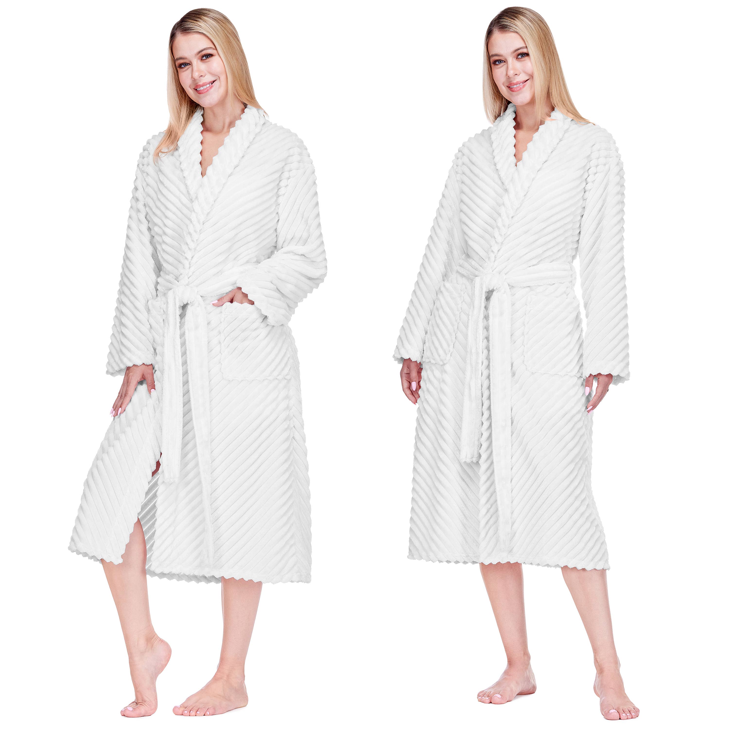 Pavilia - Wholesale Robe - Women's - Women's Ribbed Fleece Robe28