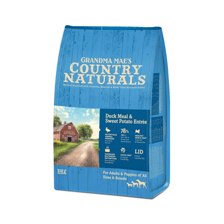Petdropshipper - Wholesale Pet Food - Dog - Grandma Mae's Country Naturals Dry Dog Food Duck Meal & Sweet Potato 1ea/25 lb