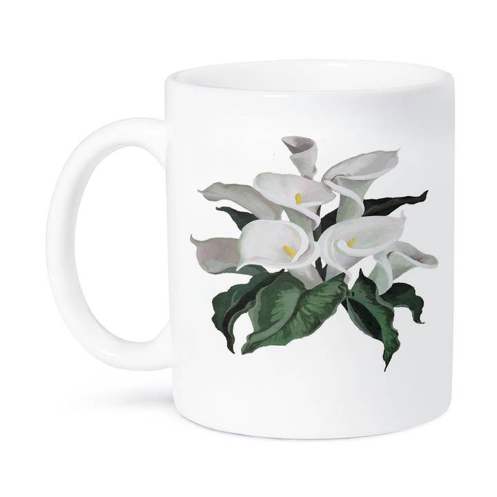 3dRose - Wholesale Coffee Mug - 3dRose, Painted Cream Calla Lilies Vector, Mug8