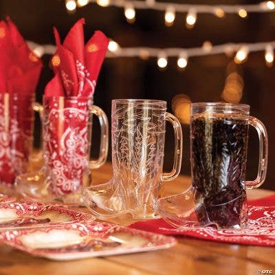 Fun Express - Wholesale Party Favor - CLEAR PLASTIC COWBOY BOOT MUG3