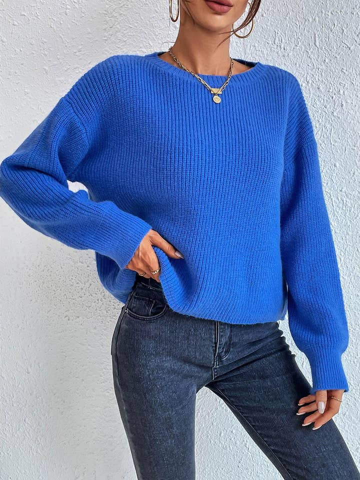 Solid Color Knit Sweater for wholesale by Gray Layne LLC