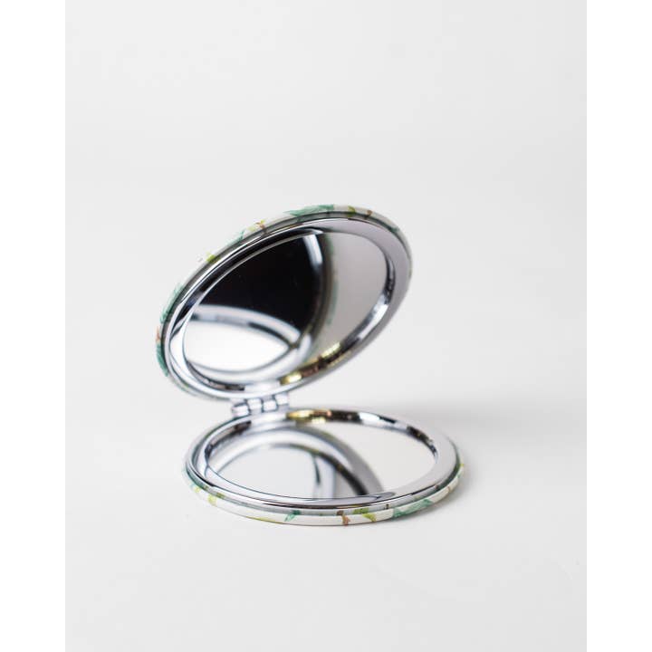 The Royal Standard - Wholesale Compact Mirror - Audrey Pocket Mirror Misty Jade/Multi 2.75"2