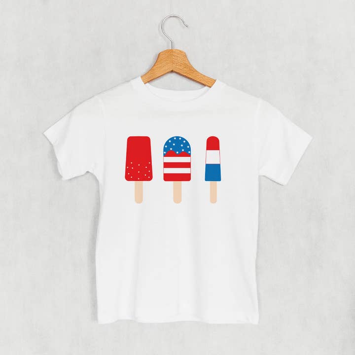 Ivy + Cloth - Wholesale Screen Printed T-Shirt - Kids - Red White & Blue Popsicles (Kids)