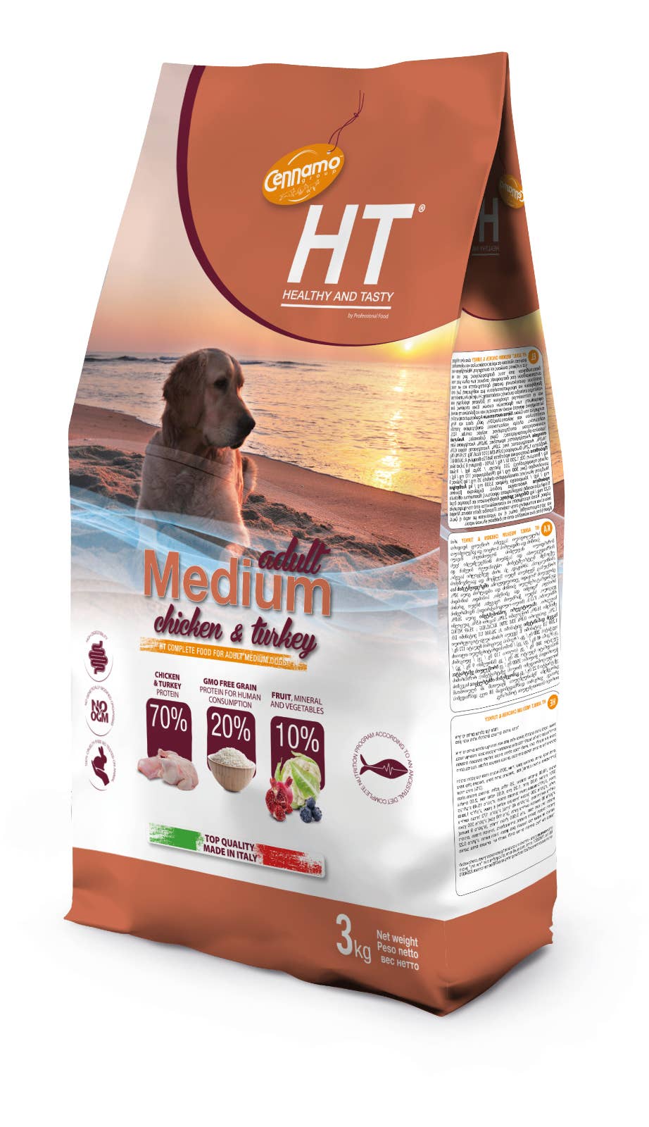 Cennamo - Wholesale Pet Food - Dog - HT DOG MEDIUM ADULT CHICKEN AND TURKEY 3KG - 4pcs0