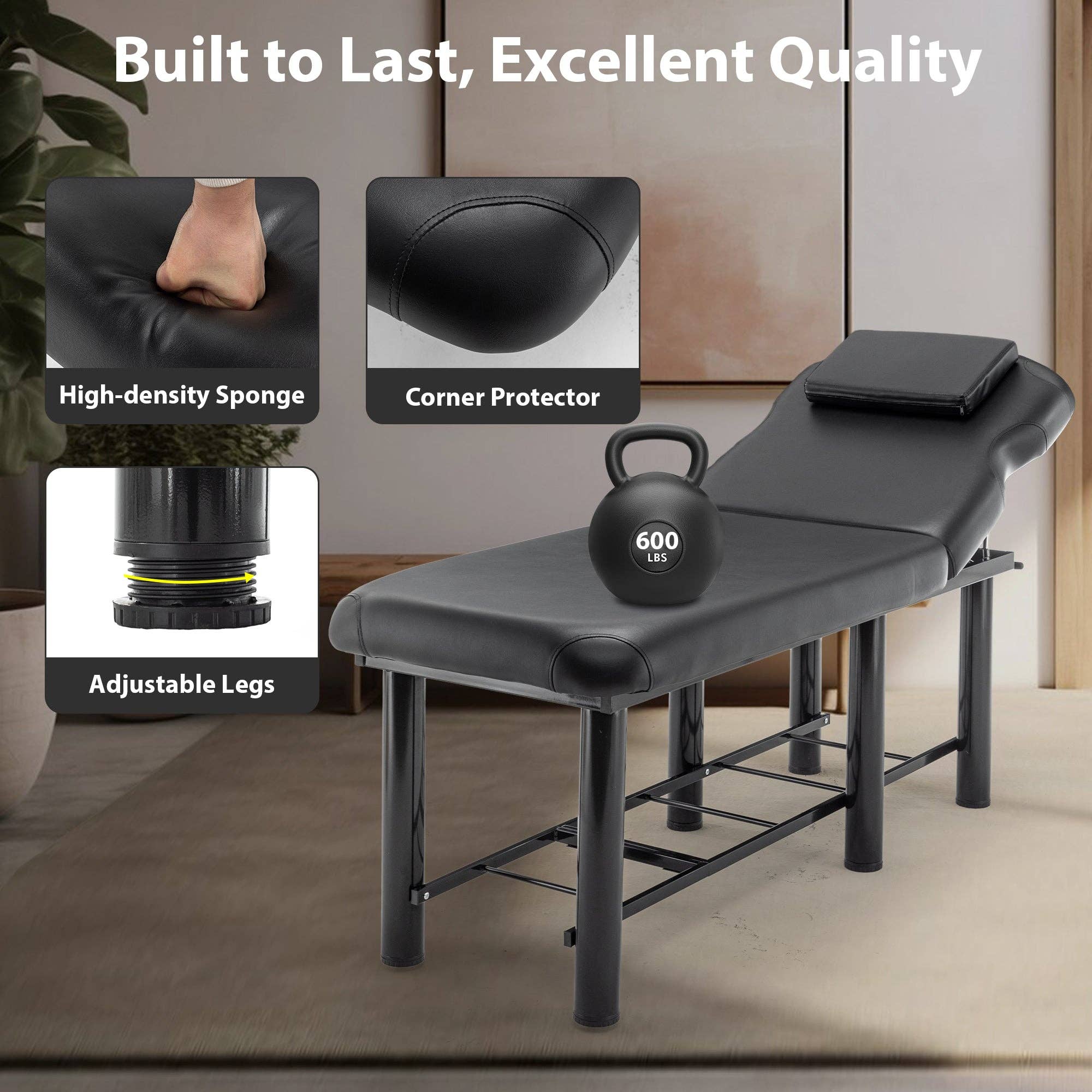 39F Inc. - Vente Chaises - Table de massage professionnelle noire avec rangement et appui-tête5