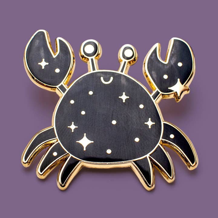 Spilla smaltata dura del Cancro Zodiacale - spilla a forma di granchio per la vendita all'ingrosso da parte di Leon Römer Illustraties