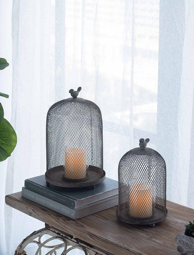 A&B Home Group Inc. - Wholesale Candle holder - S/2 Sparrow Antique Mesh Candle Holders - Gray8
