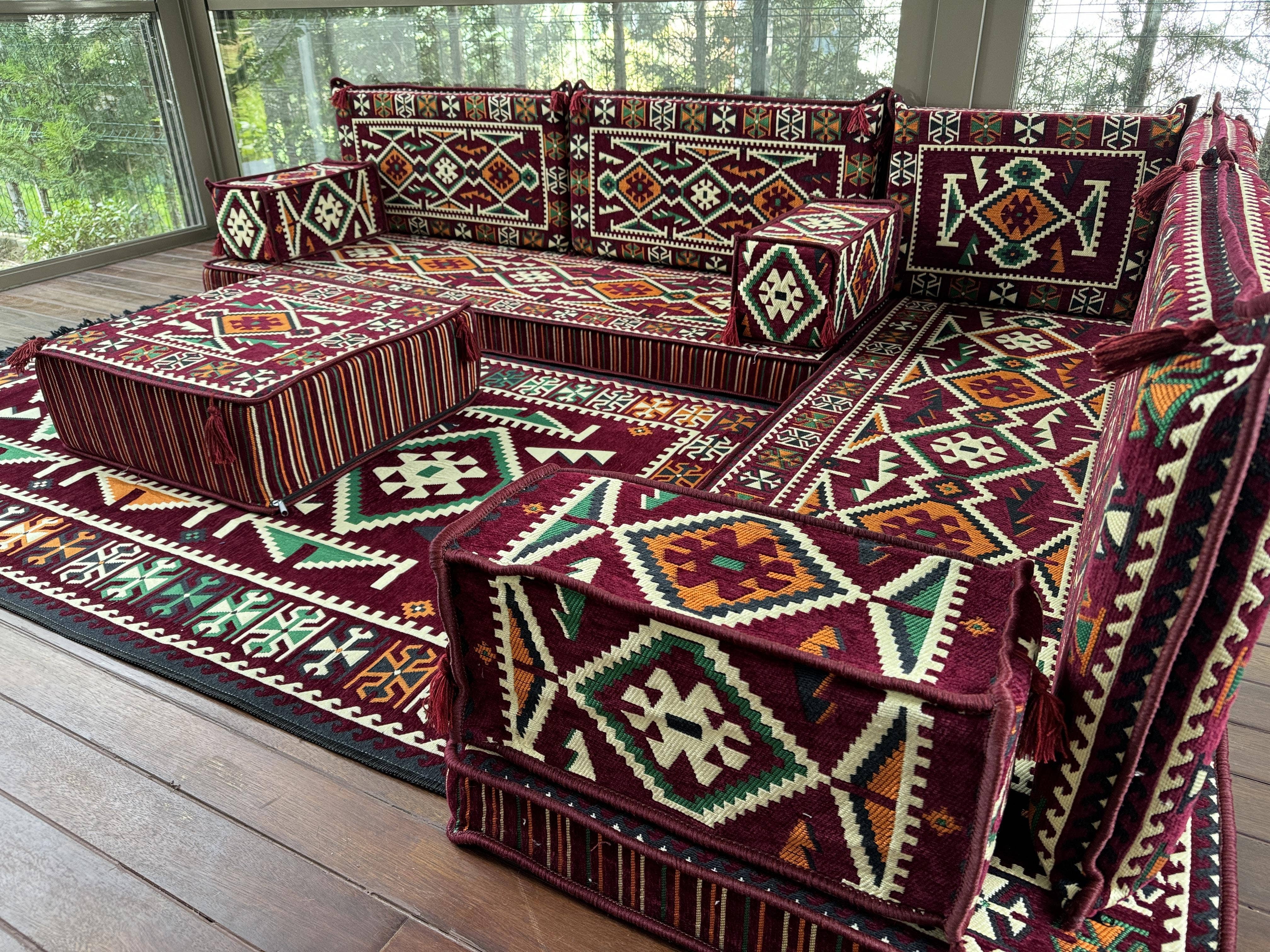 The Loom Wholesale – wholesale Sofa – Handmade Kilim Sofa Set for Rustic Floor Seating7
