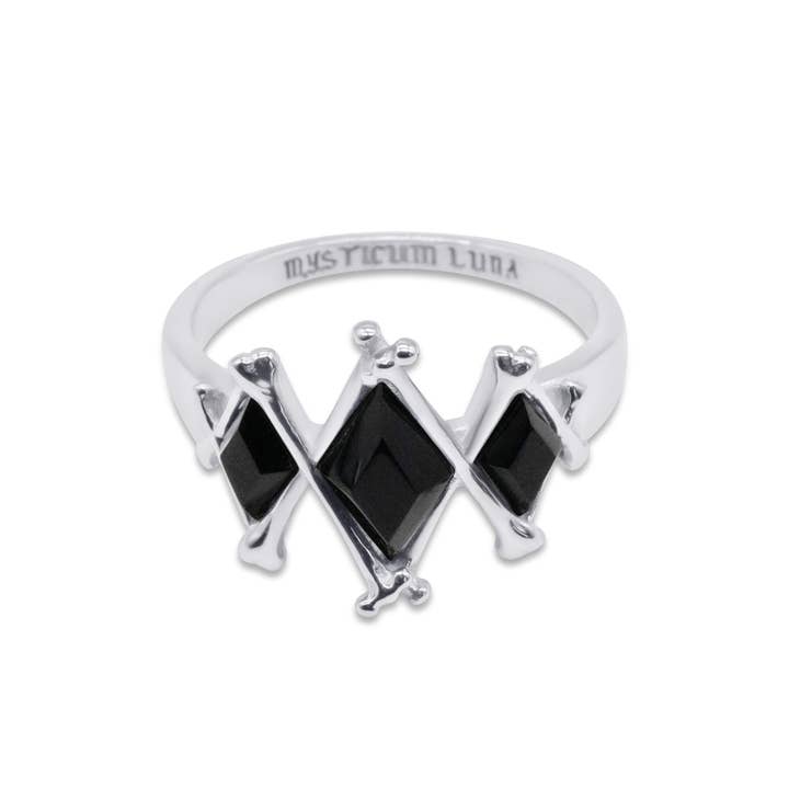 The Obsidian Marrow Black Gemstone Ring for wholesale by Mysticum Luna
