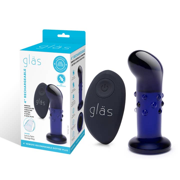 4” Rechargeable Remote Controlled Vibrating Dotted G-Spot/P-Spot Plug for wholesale by Lux Fetish Store