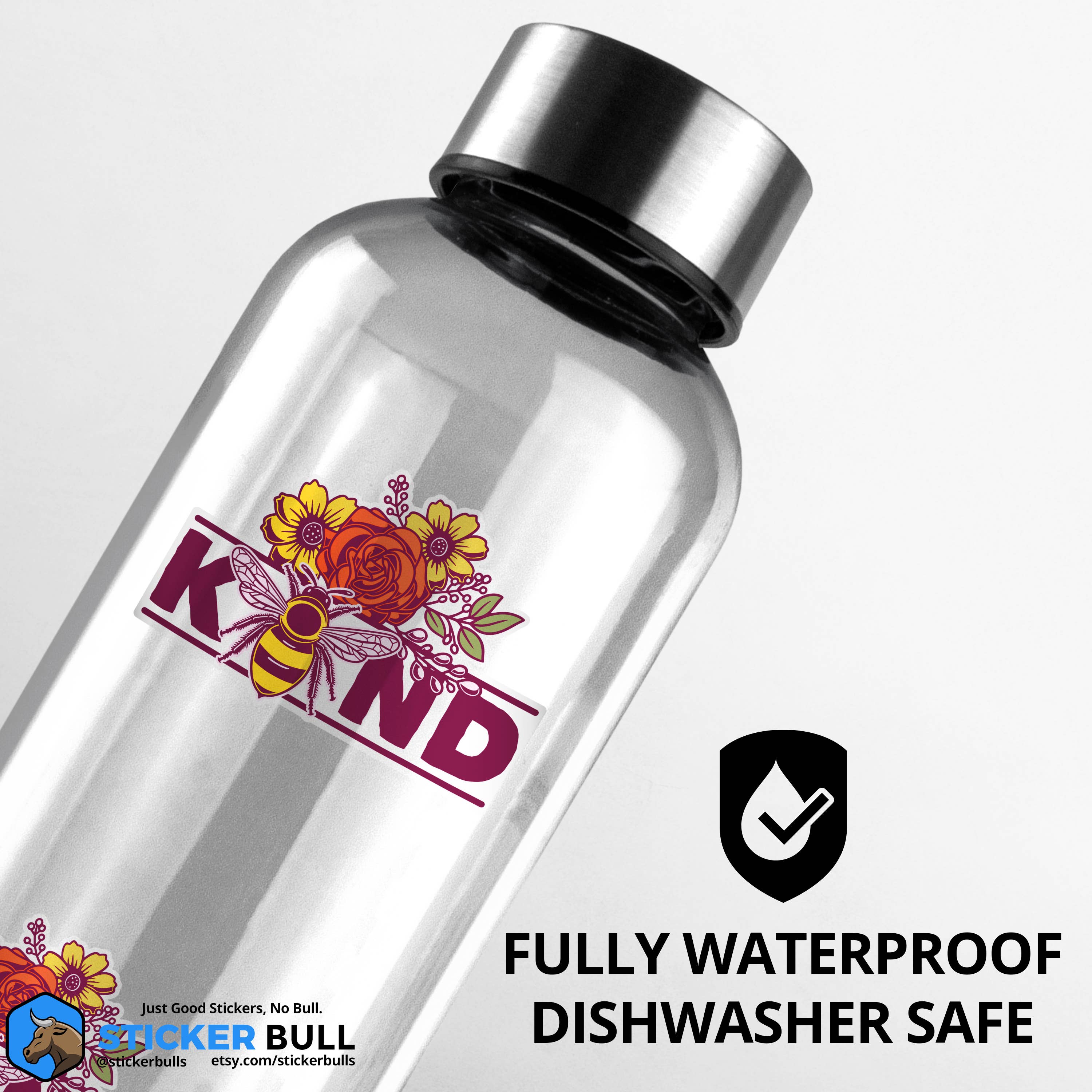 Sticker Bull - Wholesale Sticker - Bee Kind Sticker, Kind Sticker, Cute Bee sticker2