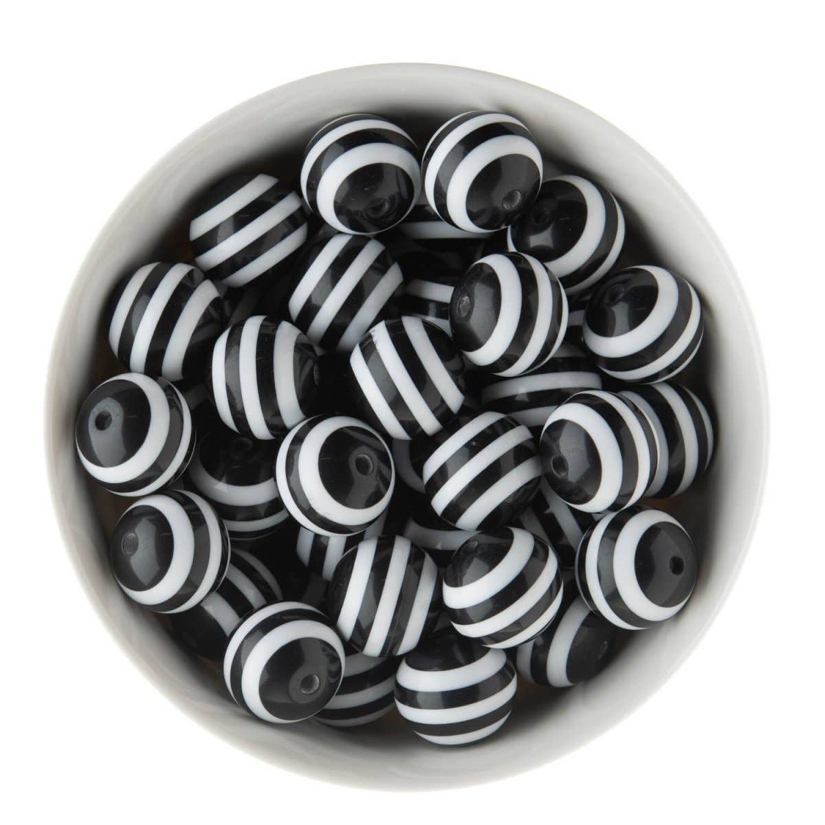 Cara & Co Silicone Craft Supply – wholesale Beads – 20mm Striped Acrylic Round Beads1