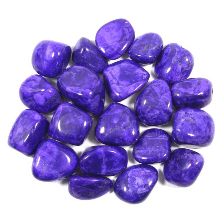 The Psychic Tree - Wholesale Spiritual Stone/Crystal - Purple Howlite Polished Tumblestone Healing Crystals