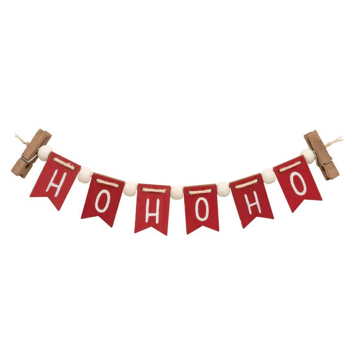Ho Ho Ho Mini Clip Banner for wholesale by The Hearthside Collection