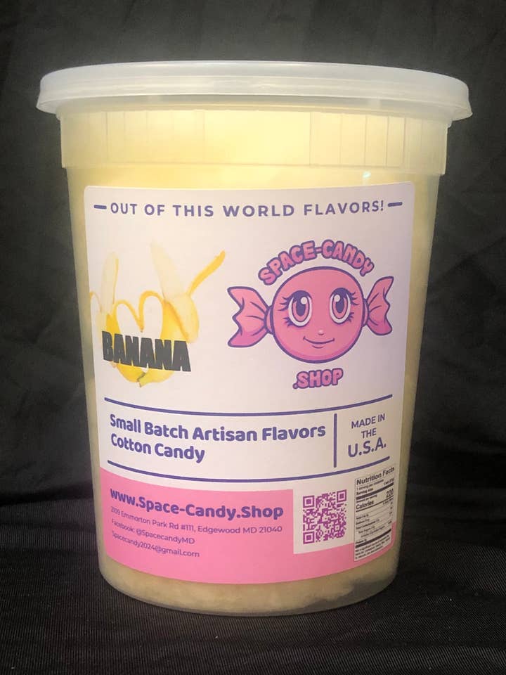 Banana Classic Cotton Candy 32 oz. Tub for wholesale by Space-Candy.Shop